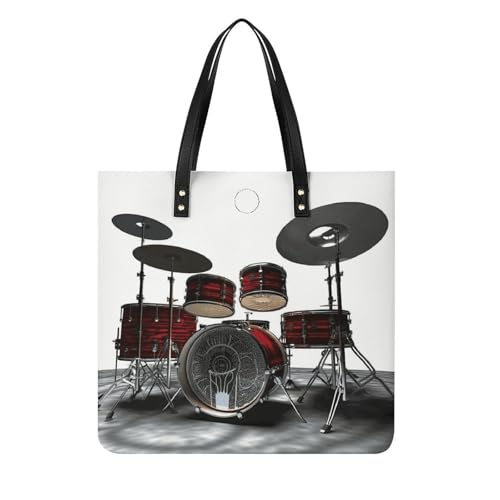 Sac seau souple imprimé batterie cool en cuir végétalien