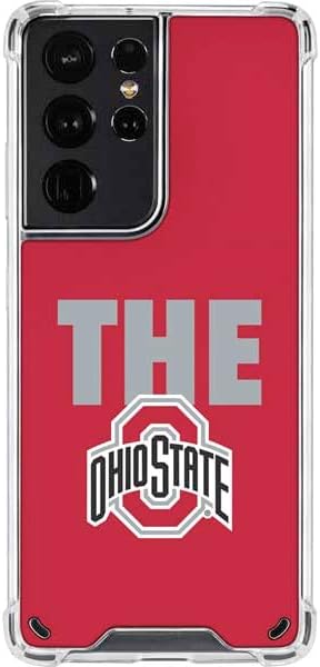 Skinit Clear Phone Case Compatible with Galaxy S21 Ultra 5G - Officially Licensed Ohio State University OSU Buckeyes Flag Design