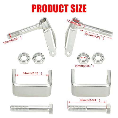 GREHUA Go Kart Steering Spindle Bracket Set 5/8" Axle 3-3/4" Long Compatible with Predator 212cc 196cc 6.5hp 13hp 15hp 420cc 301cc Manco Azusa Yerf-Dog Heavy Duty Go Cart Spindles Go Kart Parts