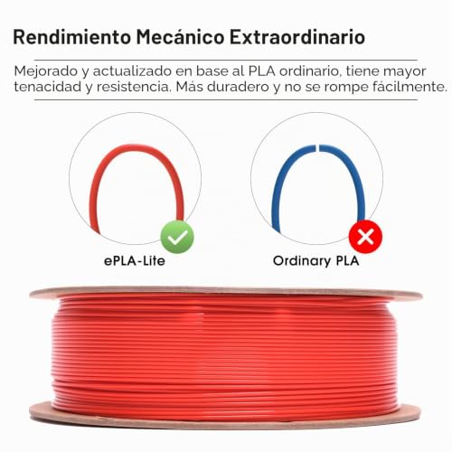 Miniatura 4 de Esun Filamento Pla 1.75mm, Modificado Impresora 3d Filamento Pla, Precisión Dimensional - 0.03mm, 1kg Carrete 2.2 Lbs Para Filamento De Impresión 3d, Rojo