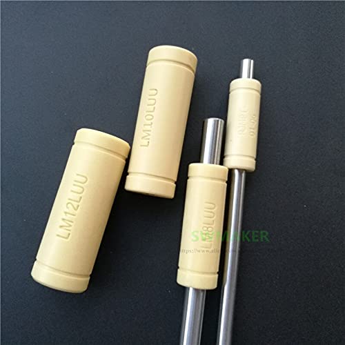 Lysee 3D Printer Parts & Accessories - SWMEKER 4pcs Gray/Yellow Color LM6LUU LM8LUU LM10LUU LM12Lr Bearing Bushing for Prusa DIY CNC Motion Gray - (Size: LM10LUU, Color: Gray)