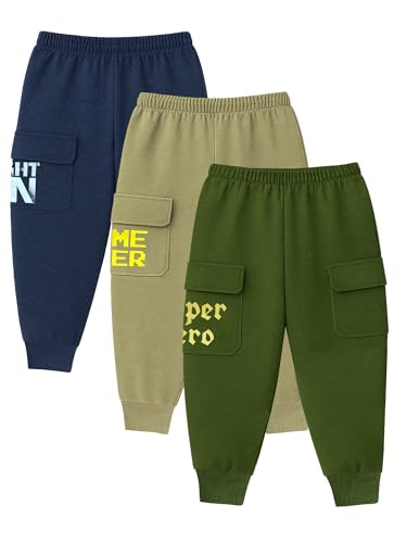 Image of Kuchipoo Boys Cargo Joggers - Pack of 3
