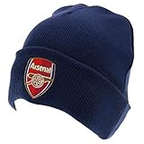 Arsenal FC Crest Knitted Turn Up Hat Navy Blue