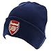 Arsenal FC Crest Knitted Turn Up Hat Navy Blue