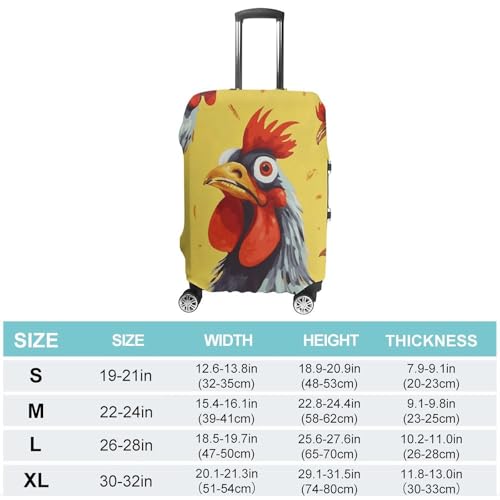 Travel Luggage Cover Protectors Elastic Anti-scratch Suitcase Cover Washable Luggage Sleeve Art Chicken Painting Suitcase Cover Protector Fit 18-32 Inch Suitcases Travel Accessories L2
