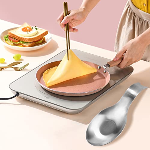 Image of Stainless Steel Spoon Rest, Spatula Ladle Holder, Stainless Steel Utensil Spoon Rest Holder, Brushed Finish, Dishwasher Safe 3.8 x 9.4 Inch (Fish Shape Silver Color 1PC)
