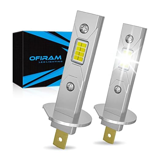 OFIRAM H1 LED Headlight Bulb, 1:1 Mini Size H1 LED Fog Light Bulbs Plug and Play High and Low Beam Headlights 500% Brighter 16000LM 6500K Cool White Headlights Conversion Kit(Pack of 2)