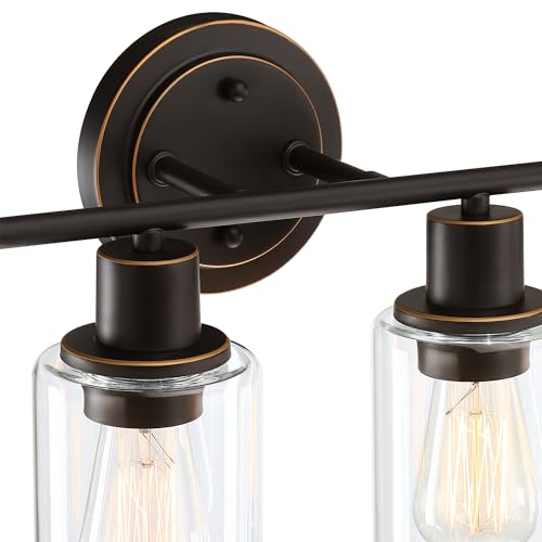 Image of 4-Light Oil Rubbed Bronze Bathroom Lighting Fixtures Over Mirror 4-Light Bathroom Vanity Light Oil Rubbed Bronze Vanity Wall Sconce Over Sink
