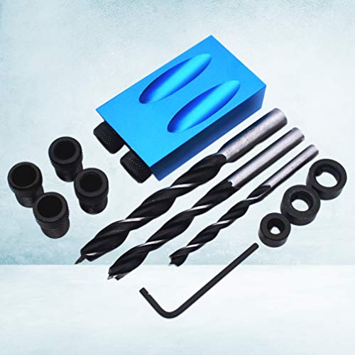 Kit de marcenaria com 14 peças Scicalife, adaptador para furadeira, ângulo de perfuração de 15 graus