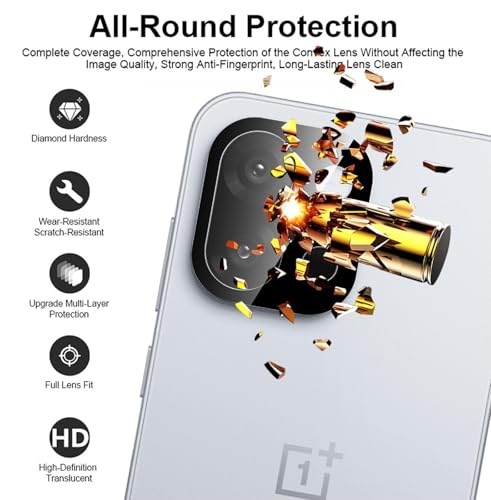 Image of PreCure 2-Pack Camera Lens Protector for OnePlus 13S / 13T | Tempered Glass Camera Guard (Black) | Scratch Resistant, 9H Hardness, Ultra HD Clarity, Case Friendly [Does Not Affect Imaging]