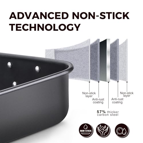 image for HONGBAKE Lasagna Pan 3 Inch Deep, 15x10