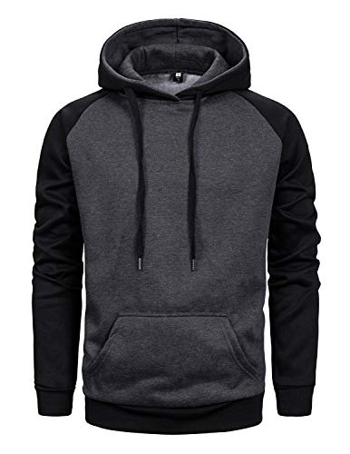 YCUEUST Hombre Deportiva Sudadera con Capucha Pulóver Manga Larga Hoodie Gris XL Cover