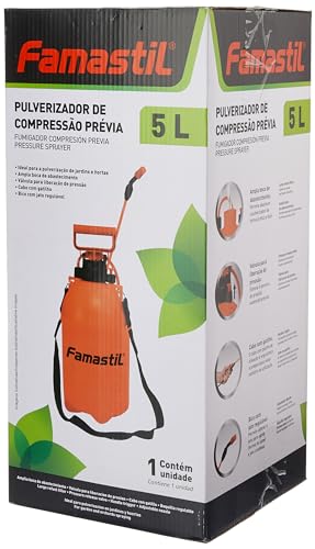 Pulverizador de Compressão Prévia Famastil – 5 litros – Jato regulável – Cabo com Gatilho – Jardins