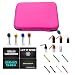 Produktbild Pinkes rechteckiges Hard Case für Schnupftabak Deluxe Schnupfset mit 7 Röhrchen, 4 Baller Dosierer mit Löffel, 6 x Dosierer mit integriertem Löffel & 4 EC Karten im Carbon Look für unterwegs