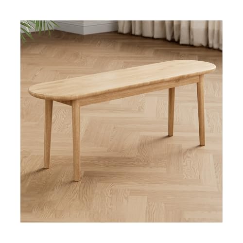Banc rustique en bois jaune de 120 cm à bords arrondis