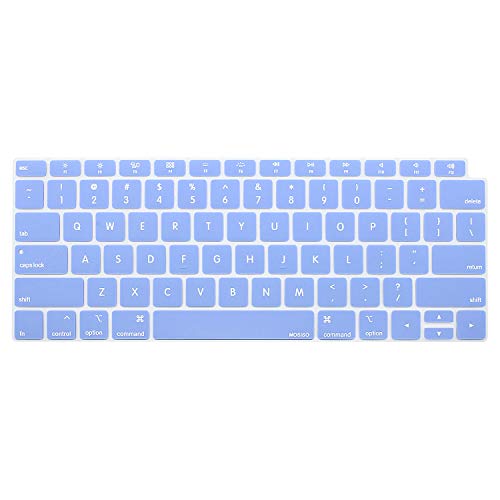MOSISO Keyboard Cover Compatible with MacBook Air 13 inch 2019 2018 Release A1932 Retina Display with Touch ID, Waterproof Dust-Proof Protective Silicone Skin, Serenity Blue