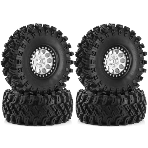 Roue en métal pour voiture RC et pneu en caoutchouc tout-terrain pour le franchissement