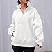 MaMiDay 3/4 Zip Pullover Womens Quarter Zip Pullover Women Mock Neck Oversized Sweatshirts Casual Trendy Workout Hoodies Fall Fashion Outfits White