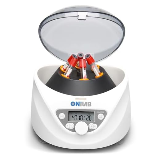 ONiLAB Lab PRP - Centrífuga de mesa 6 x 15 ml/10 ml/7 ml/1.5-5 ml, 300-5000 rpm (máx. 2600 xg RCF), temporizador de centrífuga de laboratorio digital LCD de escritorio de 30 segundos a 99 minutos, dos