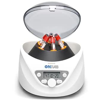 ONiLAB Lab PRP Benchtop Centrifuge 6x15mL/10mL/7mL/1.5-5mL, 300-5000rpm, LCD Digital Desktop with Timer and Quick Start Programs