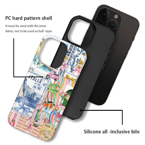 DAIZAG Case Compatible with iPhone 16 Pro,Fit Shockproof Cover for Women Girls,Bow Beach Landscape Collage Coastal by DAIZAG - Used condition - Image 3