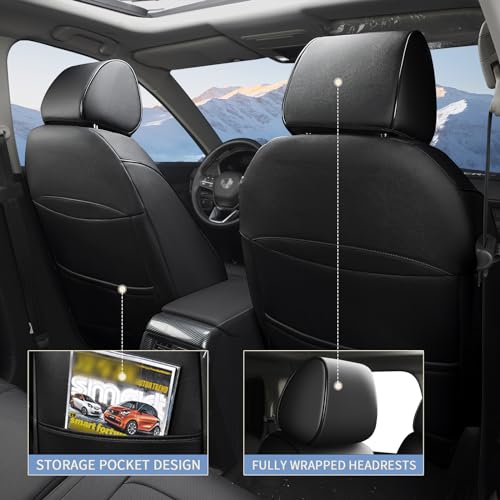 Car Seat Cover Fit for Honda CRV (EX-L,EX,Sports Series,LX,Hybrid) 2023 2024 2025 2026 - Full Set CR-V Black Seat Covers
