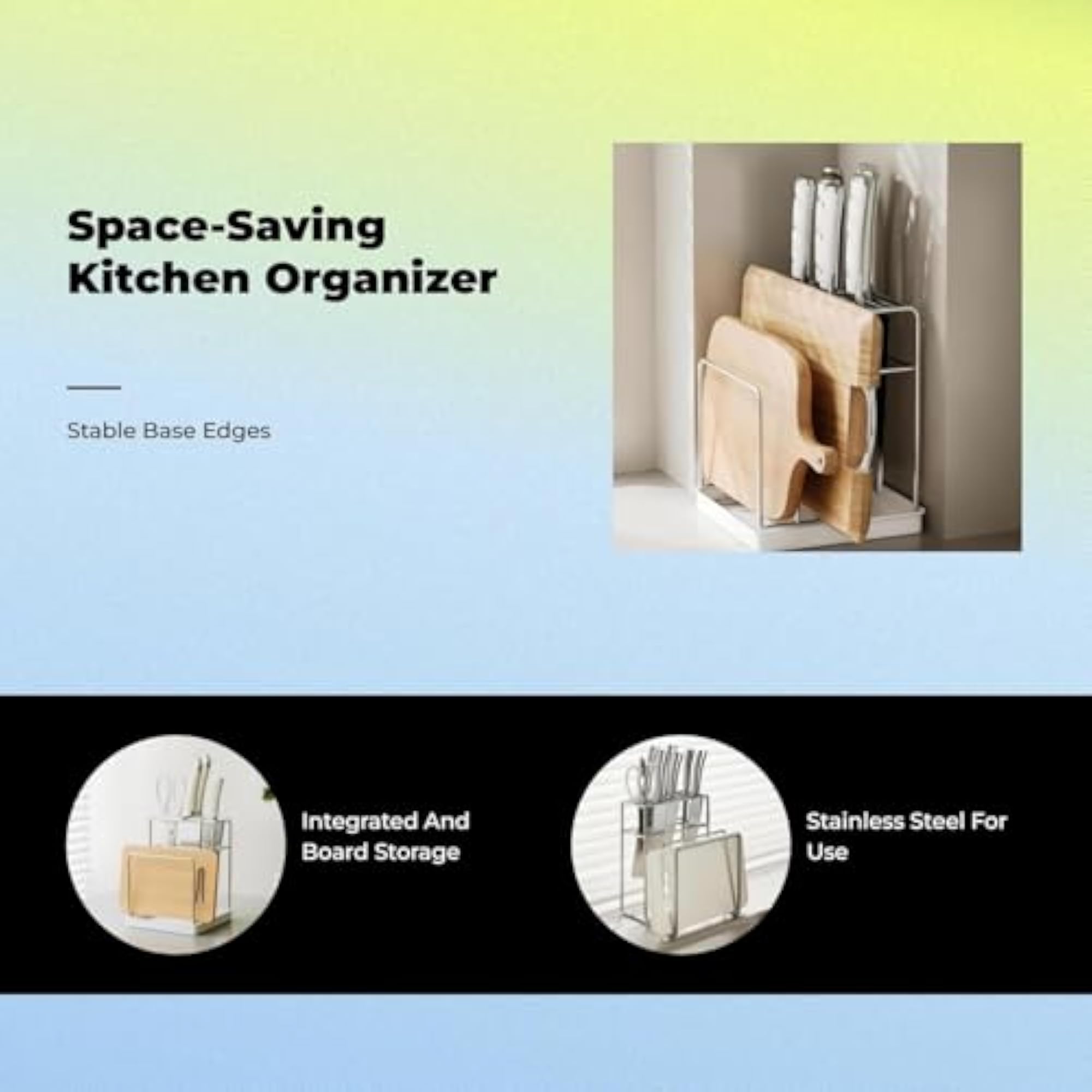 Stainless Steel Kitchen Countertop Organizer, Multifunctional Rack