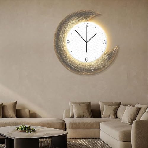 Horloge Murale Lune LED avec télécommande pour décor de salon moderne - 2