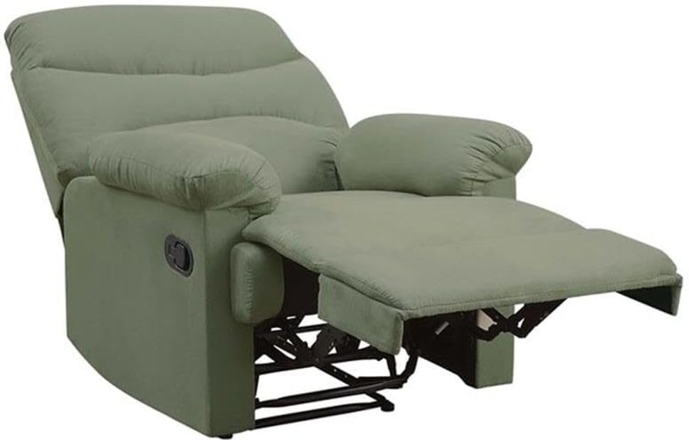 Image of Premium Fabric Recliner Chair with Manual Control, High Density Foam Padding & Full Body Support for Living Room, Color: Green
