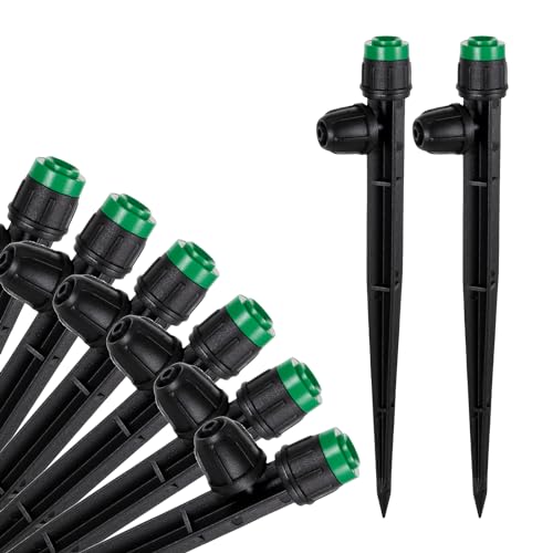 HUISUYTON 50pcs Drip Irrigation Emitters Sprayer for 1/4" Irrigation Tubing