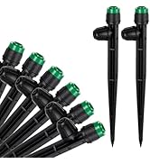 50pcs Drip Irrigation Emitters Sprayer for 1/4" Drip Irrigation Tubing Adjustable 360 Degree Wate...