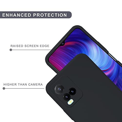 Image of SPRIG Compatible with VIVO Y33s Phone Liquid Silicone Cover Premium Back Cover Drop Tested Shock Proof Mobile Case for Men, Women, Boys and Girls with Camera Protection (Black)
