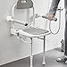 ZCYY Ältere Badehocker Klappbarer Duschstuhl - Wandmontierter Bad-Badewannen-Sicherheitshocker-Sitz - mit Beinen und Armlehnen - Rutschfester Duschhocker/Badestuhl 418lb