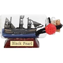 Black Pearl Ship Model, Ship in Glass Bottles Model Decoration for Home Living Room and Bedroom, Gift for Friends and Family