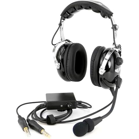 RA950 Aviation Pilot Headset for Flight Instructors Private Pilots Features Clear Hear Speakers Noise Canceling Microphone Adjustable ANR Leather Ear Seals Custom Fit Headband and Free Headset Bag Cover