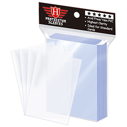 100 fundas transparentes para tarjetas de intercambio, fundas de plástico suave para tarjetas de tamaño estándar (MTG, béisbol, deportes, tarjetas de juego), sin ácidos y seguras para archivar