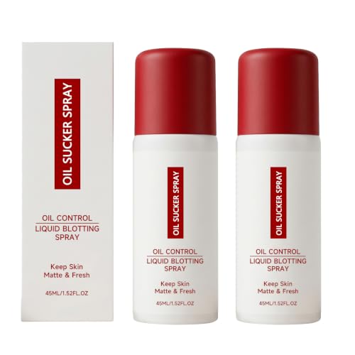 Oil Sucker Liquid Blotting Paper Spray 1.33 oz Instant Oil Control Mist for Face Travel-Friendly Shine Absorber for All Skin Types2Pcs