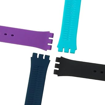 Flexible Rubber Replacement Watch Band Waterproof Sporty Adjustable Silicone Watch Strap for Swatch