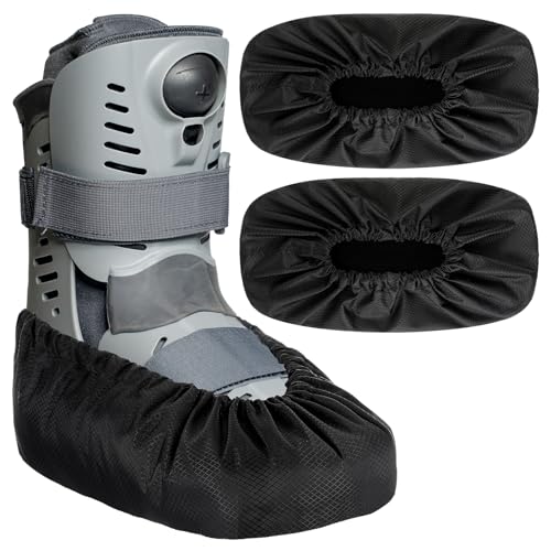 Shyyween 2 Pcs Air Cam Walking Boot Covers for Medical Fracture Cast Boots Shoe Covers for Broken Foot Ankle Recovery Protection Machine Waterproof Rain(Large)