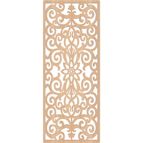 Image of Buel Decorative Pierced Fretwork Wood Wall Panels, 13 3 /8 inchW x 34 3 /8 inchH x 3 /8 inchT, Hickory
