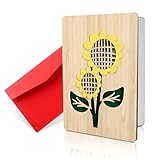 🌼【RECUERDOS DRADEROS】: Tarjeta Felicitación Hecha a Mano es un recuerdo único y hermoso, una obra de arte. El patrón será ligeramente diferente al de otras vetas de madera, asegúrese de que la persona que se lo dé pueda recordarlo.