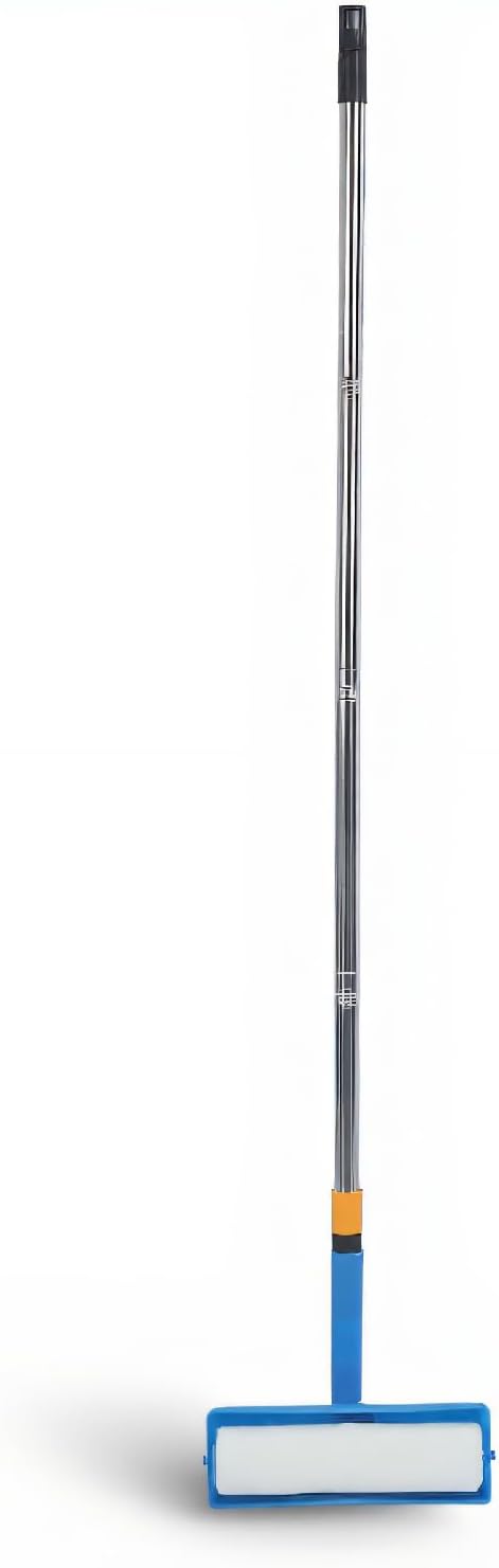 Paint Roller, 10 Inch Ceiling Paint Roller with Adjustable Stainless Steel Extension Pole and Reusable Anti Splashing for Window Door Garden Garage