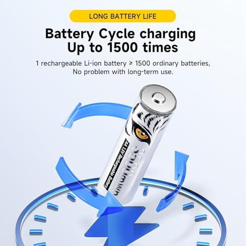 Piles AA rechargeables lithium 1.5V économes à faible décharge