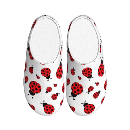 Idée cadeau hiver : pantoufles douces en peluche coccinelle pour homme et femme