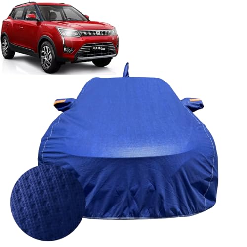 Image of Car Cover for Mahindra XUV 300 (2019-2023) | 100% Waterproof Cover with Antenna & Reflective Mirror Pockets | Dustproof, Scratchproof, Heatproof XUV 300 Car Cover |Soft Cotton Lining| Blue