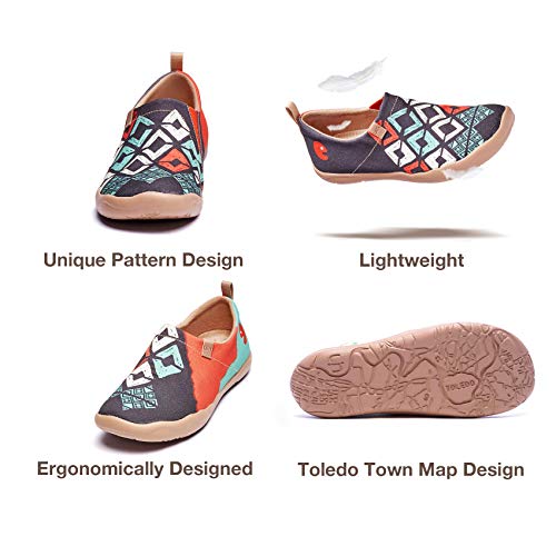 Image of UIN Women's Artistic Slip-On Shoes Vibrant Floral Casual Loafers Lightweight Comfortable Travel Footwear