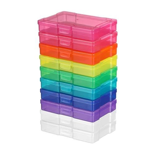 Novelinks Transparente 10 x 15 cm Capas de armazenamento de fotos - Estojo de artesanato Caixa de armazenamento de plástico - Pacote com 10, Multi-colored, 1