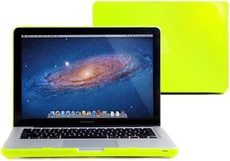 MacBook Pro Crystal 13 inch Case, GMYLE 2 in 1 Bundle Deal Neon Yellow Hard Shell Protective Cover with Keyboard Cover