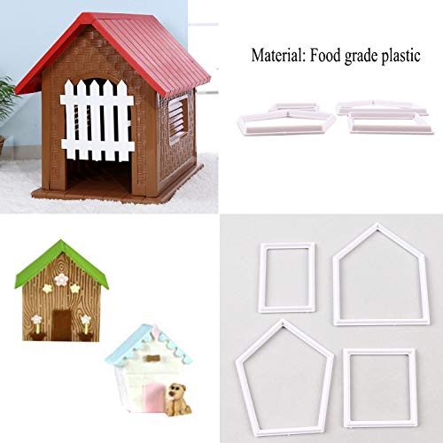 Danaraa Plastic Mini House Bamboo Fence Pennant Cookie Cutters Cakecup Decoration Fondant Molds Tools(8 Pieces) #TOP3
