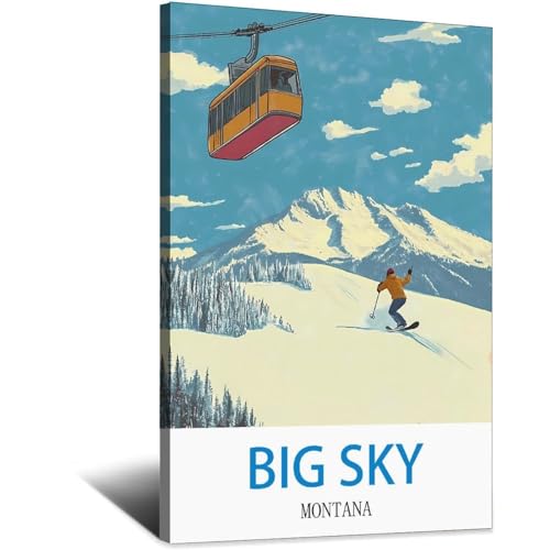 Big Sky Montana poster de voyage vintage LNBIAND pour creer un coin bureau evasion